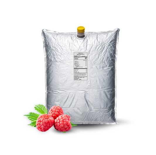 40 Lb Raspberry Aseptic Fruit Purée Bag