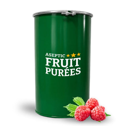 440 Lbs Raspberry Aseptic Fruit Purée Drum